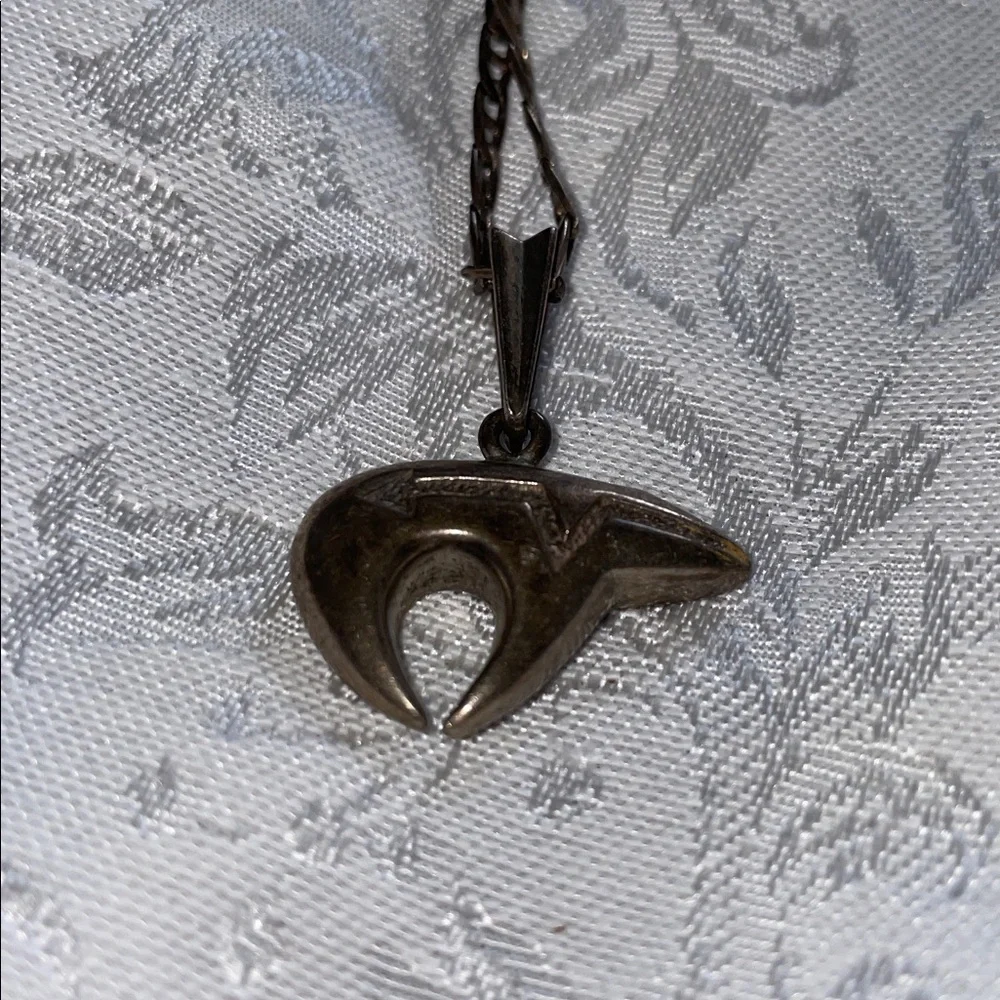 Rare Vintage Sterling Silver Inlay Elegant Pink Pendant Bear Necklace.  20” - Picture 10 of 11